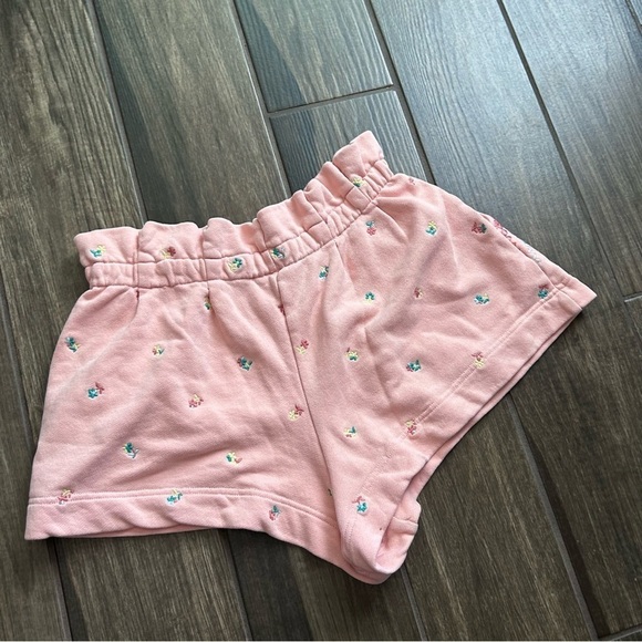 Something Navy Hazel Floral Print Paperbag Sweat Shorts in Pink Sz M - Picture 5 of 6